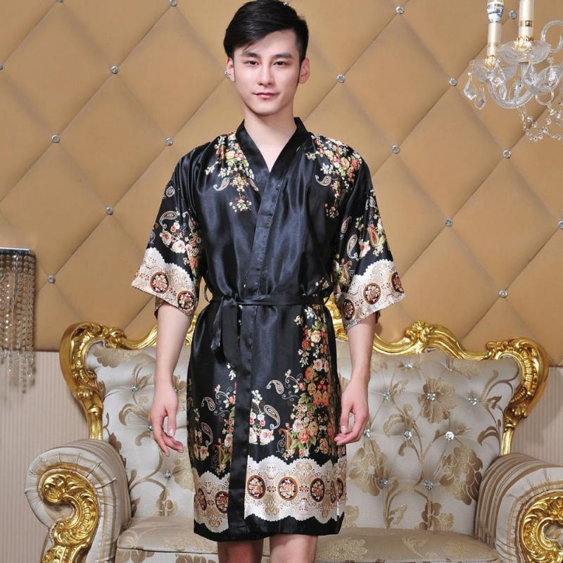 Novelty Black Male Silk Kimono Bath Robe Gown Chinese Men Rayon Nightwear Unisex V-Neck Sleepwear Pajama Pijamas, Color 1
Novelty Black Male Silk Kimono Bath Robe Gown Chinese Men Rayon Nightwear Unisex V-Neck Sleepwear Pajama Pijamas, Color 1