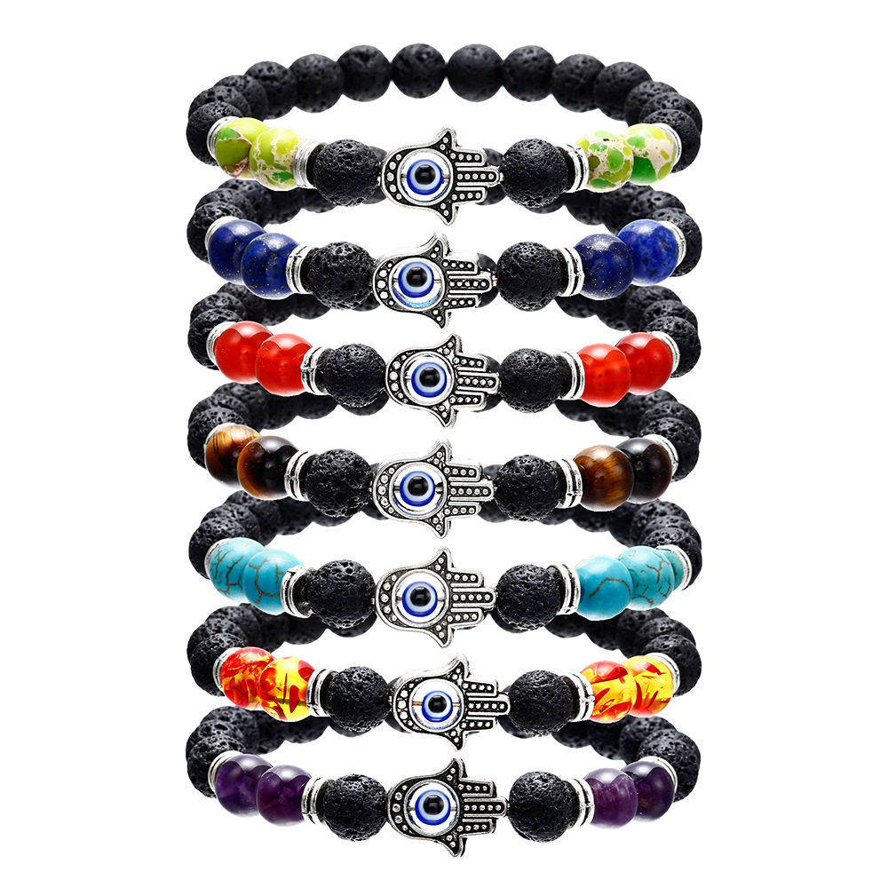 Hamsa Hand of Fatim Charm Lava Rock Beads bracelets For women Men Evil Blue Eye Essential Oil Diffuser 7 Chakra stone DIY Jewelry
Hamsa Hand of Fatim Charm Lava Rock Beads bracelets For women Men Evil Blue Eye Essential Oil Diffuser 7 Chakra stone DIY Jewelry