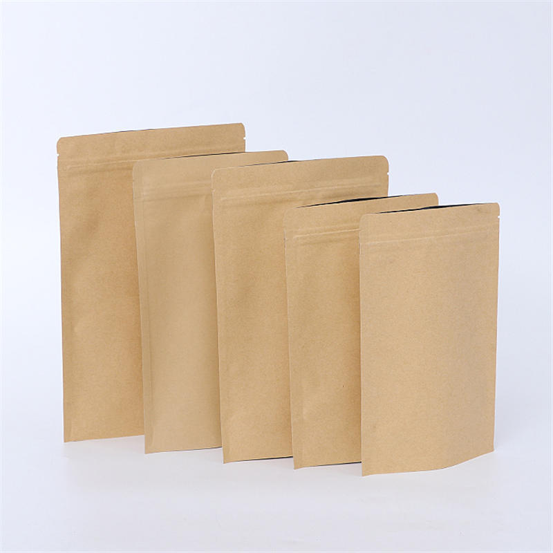 

Kraft Paper Bags Aluminum Foil Mylar Zipper Lock Retail Smell Proof Stand Up Pouch For Vape E cig Cigarettes Dry Herb Cookies Snack Candy Storage Resealable Packaging