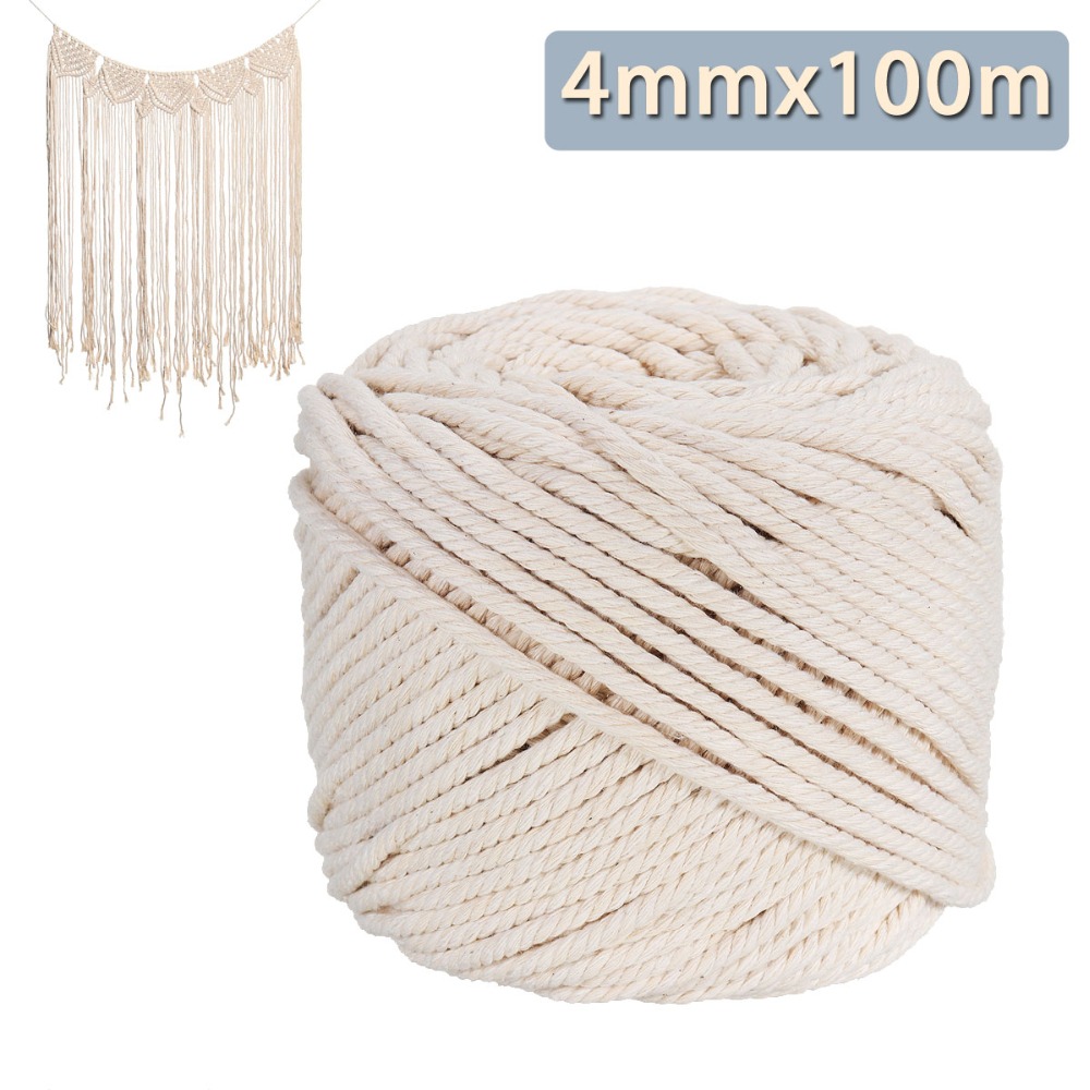 1PCS Durable 4mmx100m/5mmx90m Natural Beige White Macrame Cotton Twisted Cord Rope DIY Home Textile Accessories Craft, 4mm x 100mm
1PCS Durable 4mmx100m/5mmx90m Natural Beige White Macrame Cotton Twisted Cord Rope DIY Home Textile Accessories Craft, 4mm x 100mm