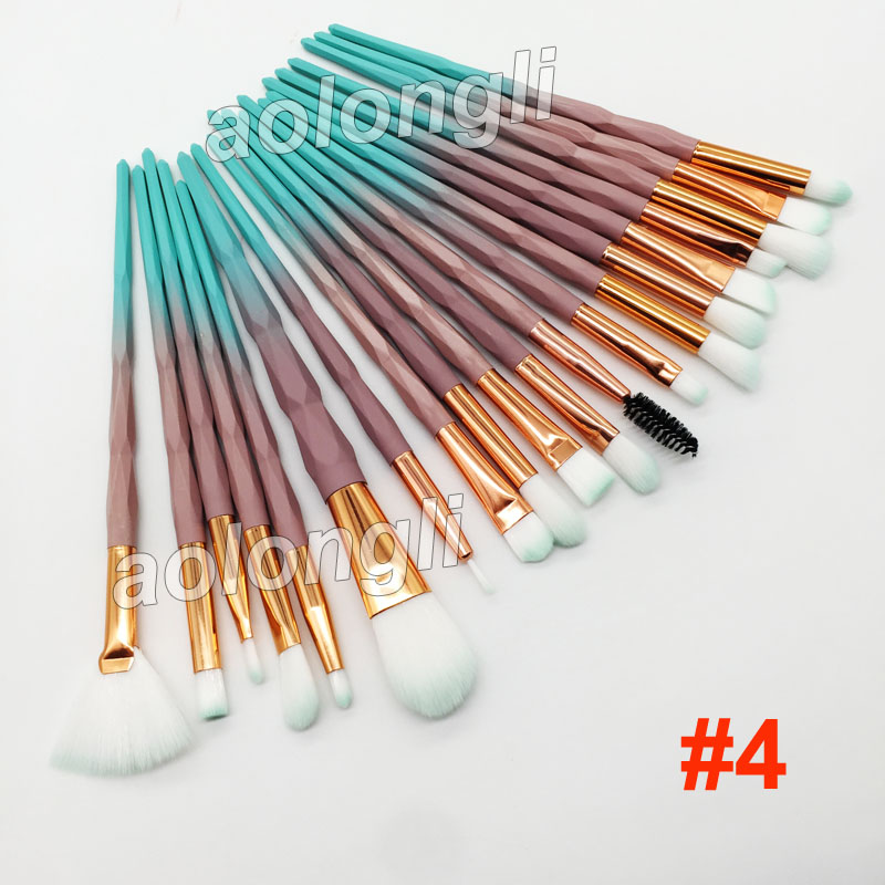 Hot 20pcs/set Diamond Makeup Brushes Sets Eyeshadow Eyelash Lip brush Face Blender Brush Powder Concealer Make Up Brushes Kit Tools mudiwa