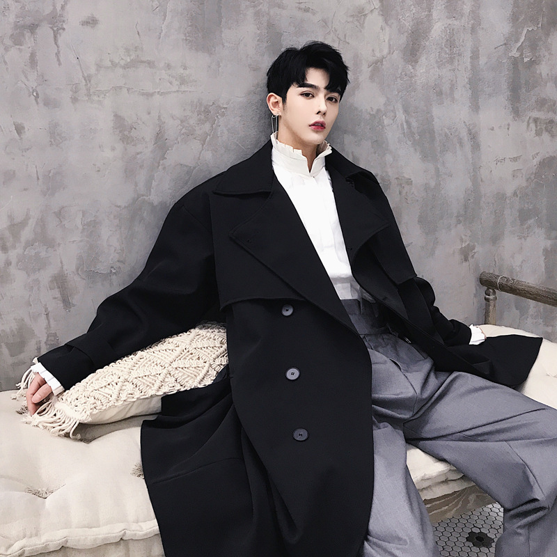 Korean Super Handsome Youthful Long Windbreaker Fashion Slim Men's Outwear Casual Wild Windbreaker, Black
Korean Super Handsome Youthful Long Windbreaker Fashion Slim Men's Outwear Casual Wild Windbreaker, Black