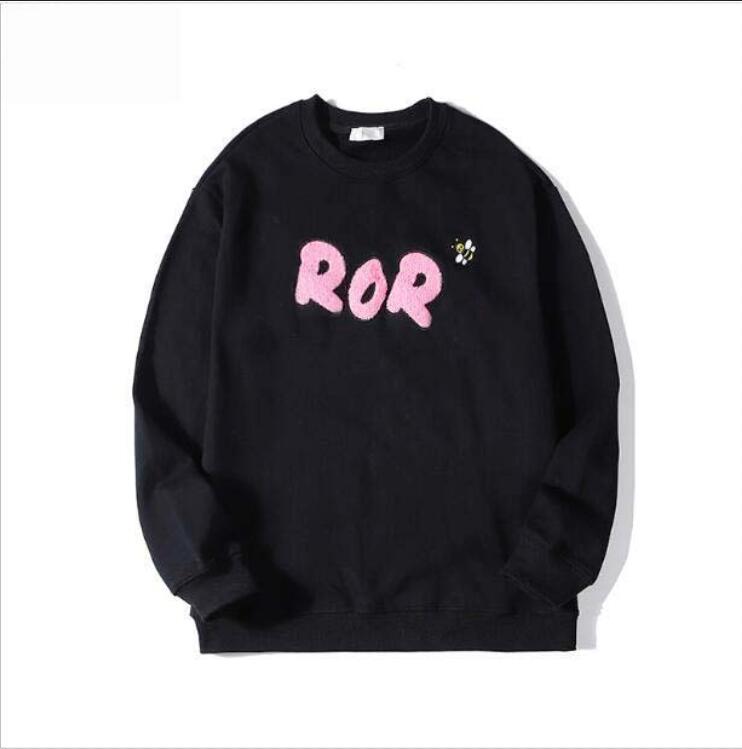 19FW Towel Logo Hoodie Sweatshirt Bee Embroidery France Classic Brand Long Sleeve Hommes Pullovers Streetwear Mens Black Clothing M-2XL