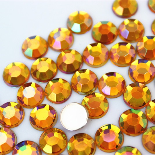200pcs 8mm Round Rhinestones Flat Back Acrylic Gems Crystal Stones Non Sewing Beads for DIY Jewelry Clothes ZZ759