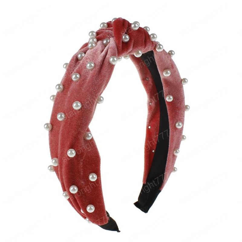 New Cross Pearls Headband Candy Color for Women Girls Headwear Hair band Hair Accessories Hair hoop korean Style Head wrap