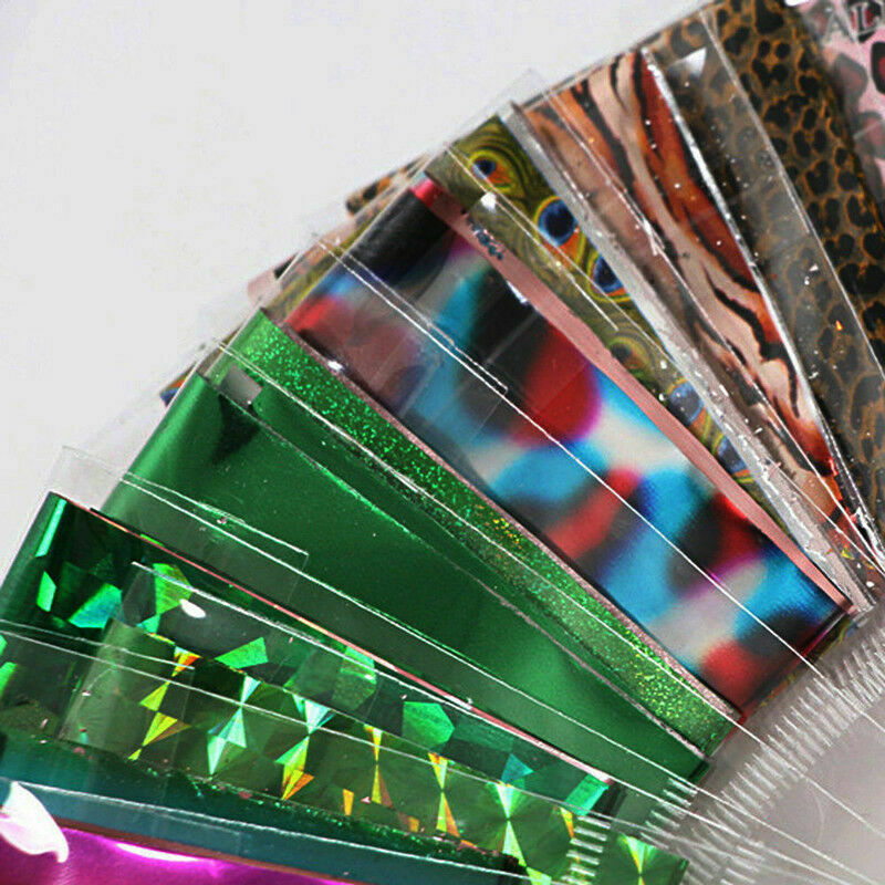 Sticker Decal Decorating Techniques 20pcs DIY Art Foil Fingernail Large Transfer Sticker.A874