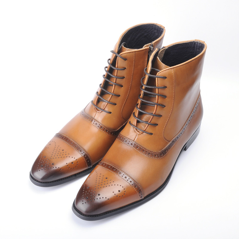 Hot Sale-nkle Boots Men Side Zipper High Quality Elegant Decent Mens Dress Boots Botte Homme