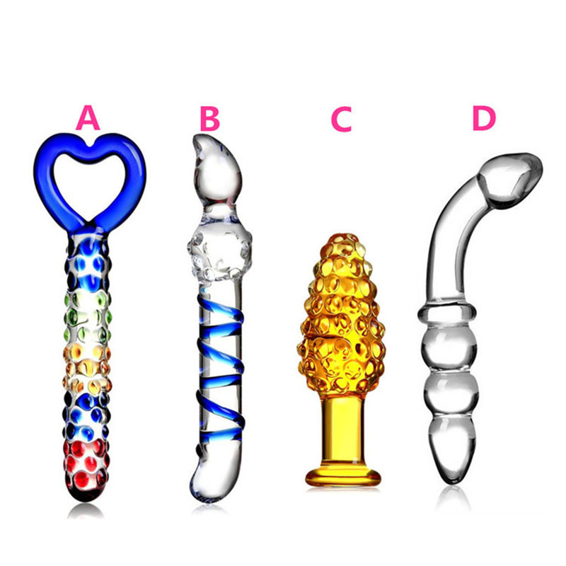 Smooth Glass Butt Plug Sex Tools Anal Beads Glass Double Dildo Anal Plug Glass Set Penis Adult Sex Toys For Woman Men Gay Y200410