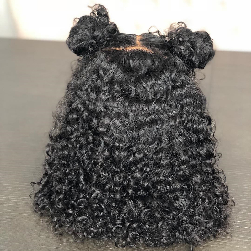 1B/Blonde Ombre Short Kinky Curly Simulation Human Hair Wigs Pre Plucked Black /Burgundy Red Synthetic Lace Front Bob Wig Heat Resistant