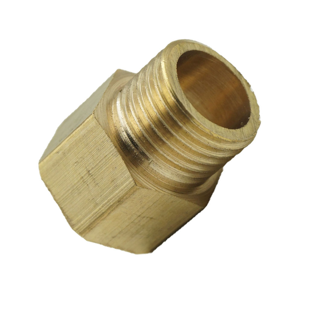 solid brass barbed double end male hose to female hose threaded fitting coupler connector joint 
solid brass barbed double end male hose to female hose threaded fitting coupler connector joint