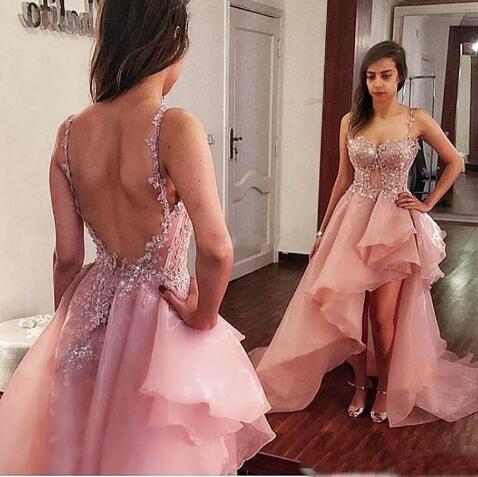 2020 High Low Pink Prom Dresses Sexy Backless Spaghetti Straps Beaded Lace Applique Tiered Organza Plus Size Evening Gowns Formal Occasion, Black
2020 High Low Pink Prom Dresses Sexy Backless Spaghetti Straps Beaded Lace Applique Tiered Organza Plus Size Evening Gowns Formal Occasion, Black