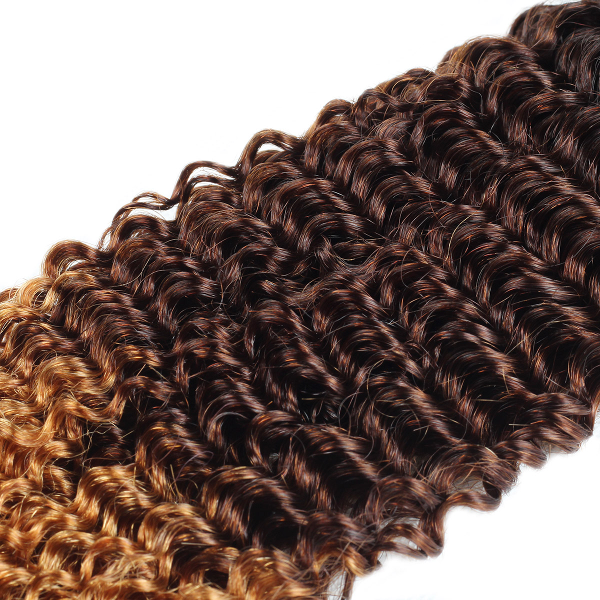 Ombre Human Hair Bundles with Closure Brazilian Hair Kinky Curly 1b/4/30 Human Weave Bundles 3Bundles 3Tone Non Remy Hair Extensions