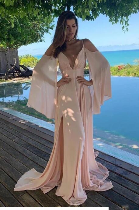 Pink Chiffon A Line Beach Cheap Prom Dresses Long Front Split Cocktailkleid Elegant Evening Formal Dresses 2020 Cocktail Party Dresses, Black
Pink Chiffon A Line Beach Cheap Prom Dresses Long Front Split Cocktailkleid Elegant Evening Formal Dresses 2020 Cocktail Party Dresses, Black
