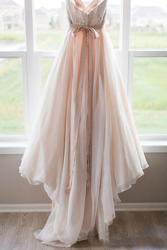 Blush Pink Lace Wedding Dresses Sweetheart Backless Boho Wedding Gowns Robe de Mariage Bridal Dresses