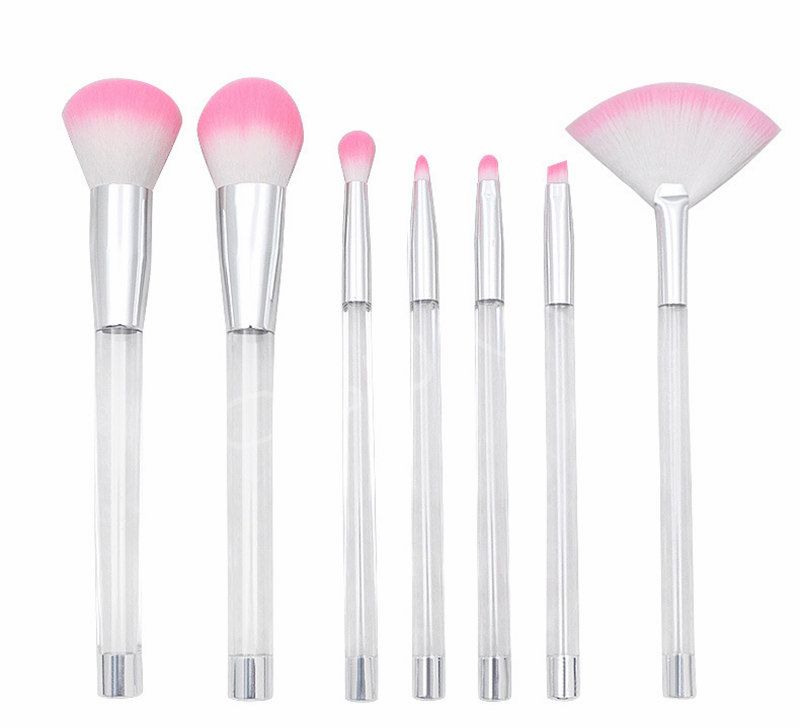 7pcs Makeup Brush Set Diamond Pro Highlighter Brushes Concealer Make Up Brush Crystal Kwasten Set with empty handle can be refilled 100sets