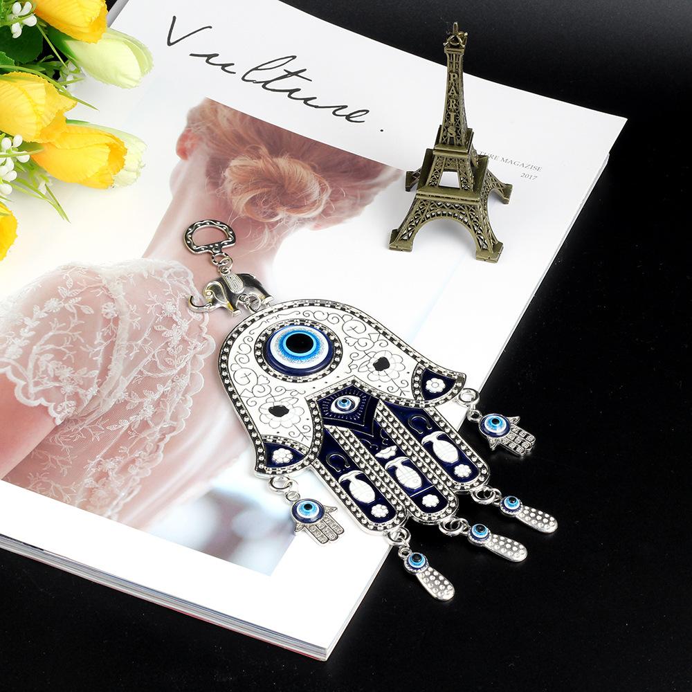 Evil Eye Wall Hanging Turkey Evil Eye Beads With Hamsa Hand Car Keychain Blue Evil Eye Tassel Charm Wall Hanging Jewelry Key Ring Chain