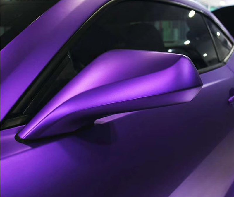 Premium Matt Ceramic Satin Chrome Vinyl Purple Satin Car Wrap Foil Film With Air Release For Full Car Body Wrapping 1.52x20 Meters