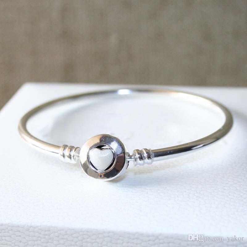 Classic White enamel Bangle BRACELET Original Box for Pandora 925 Sterling Silver Women Wedding Bracelets Set
Classic White enamel Bangle BRACELET Original Box for Pandora 925 Sterling Silver Women Wedding Bracelets Set