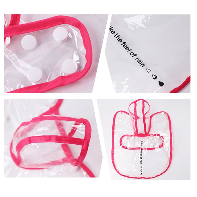 Pet Rain Coat Waterproof PVC Transparent Windproof Rainy Clothing Dog Puppy Jacket Hoodie Teddy Clothes Raincoat Summer Pets Coa