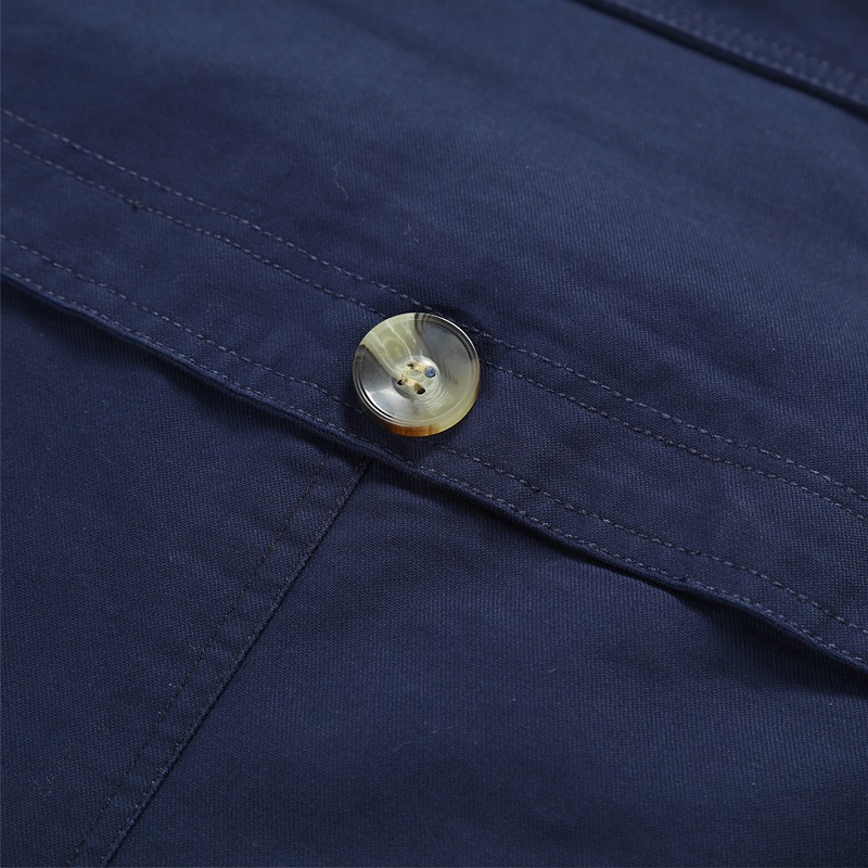 Men's Khaki Cotton Trench Coat - Slim Fit Long Jacket Windbreaker Outwear With Pockets For Spring Autumn B4