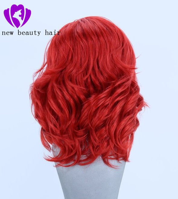 Hot Natural Soft brazilian full Lace Front Wigs 14inch red Short wave Bob Wig Heat Resistant Straight Synthetic Cosplay Wig For Black Women
