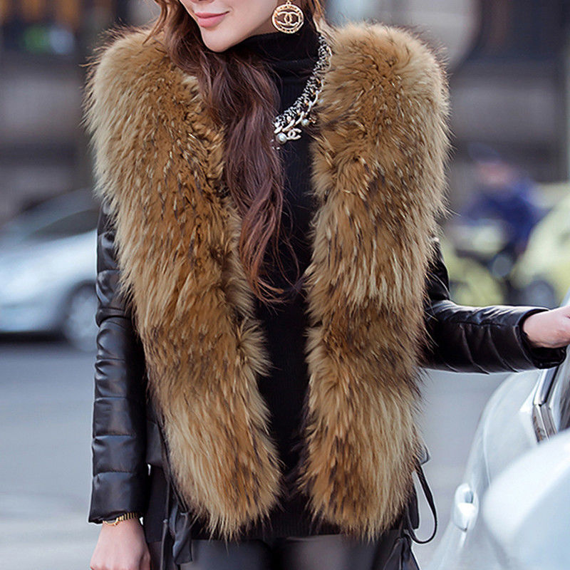 Winter Warm Women Faux Fur Front Coat PU Leather Jacket Parka Overcoat Fashion8161827