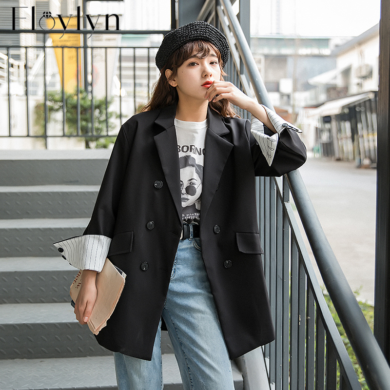 Casual Striped Patchwork Double-breasted Women Blazer Jacket Elegant Female Solid Loose Blazer Office Ladies Workwear 2020, As picture
Casual Striped Patchwork Double-breasted Women Blazer Jacket Elegant Female Solid Loose Blazer Office Ladies Workwear 2020, As picture