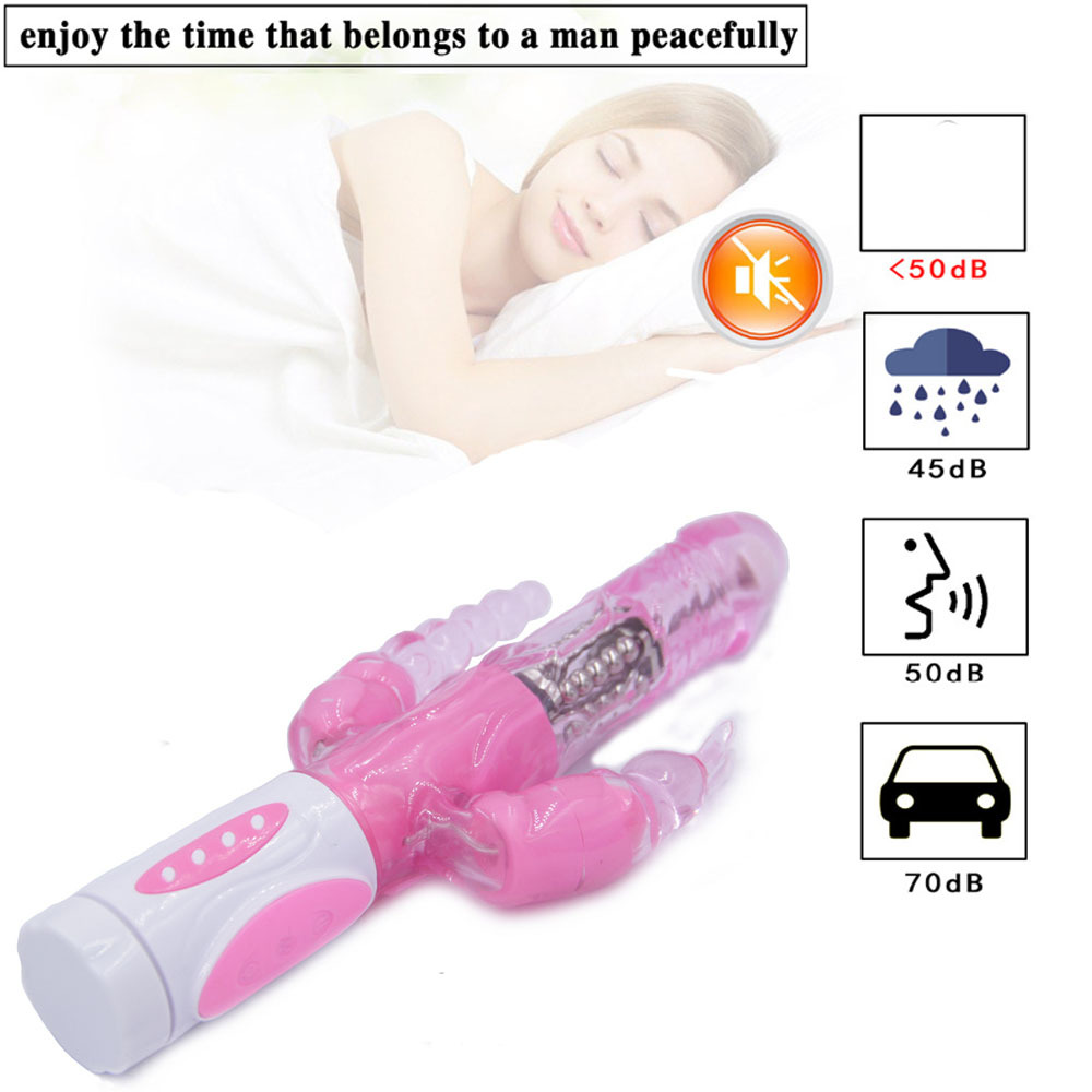 Erotic Intimate Goods Triple Pleasure Rabbit Vibrator G Spot Clit Stimulator Rotation Dildo Vibrator Sex Toys for Adults Women Y191214
