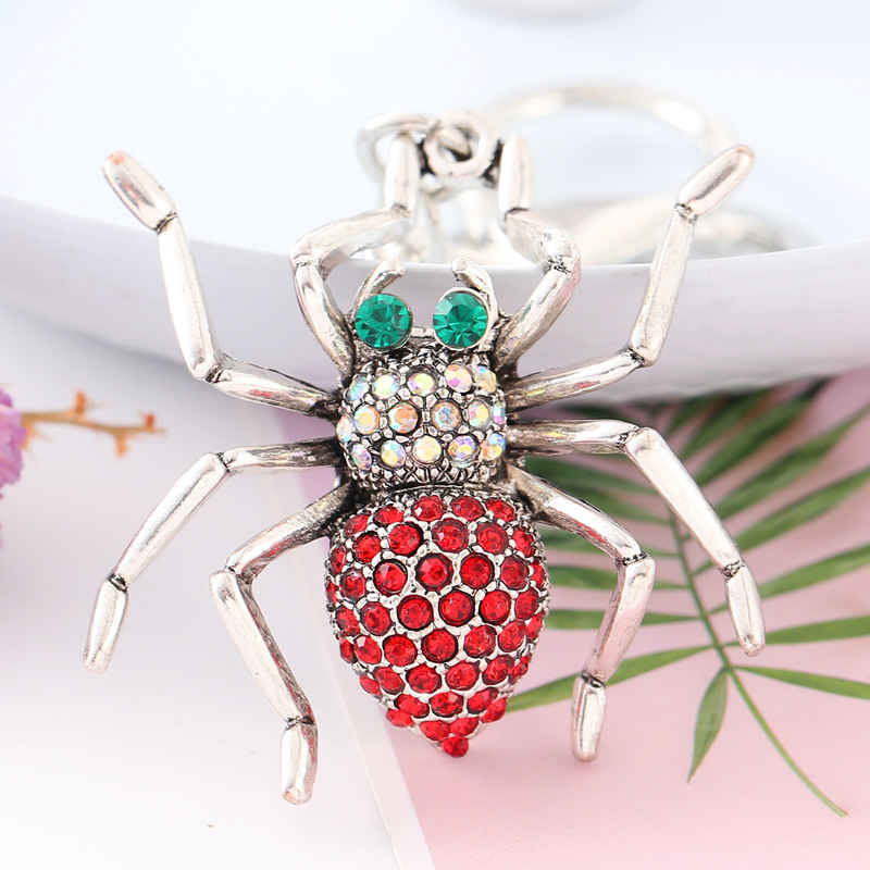 Fashion 45mm Key Ring Metal Key Chain Keychain Jewelry Alloy Bag Charm Car Keychain Key Ring Holder Gift Spider Halloween 45x47mm Pendant