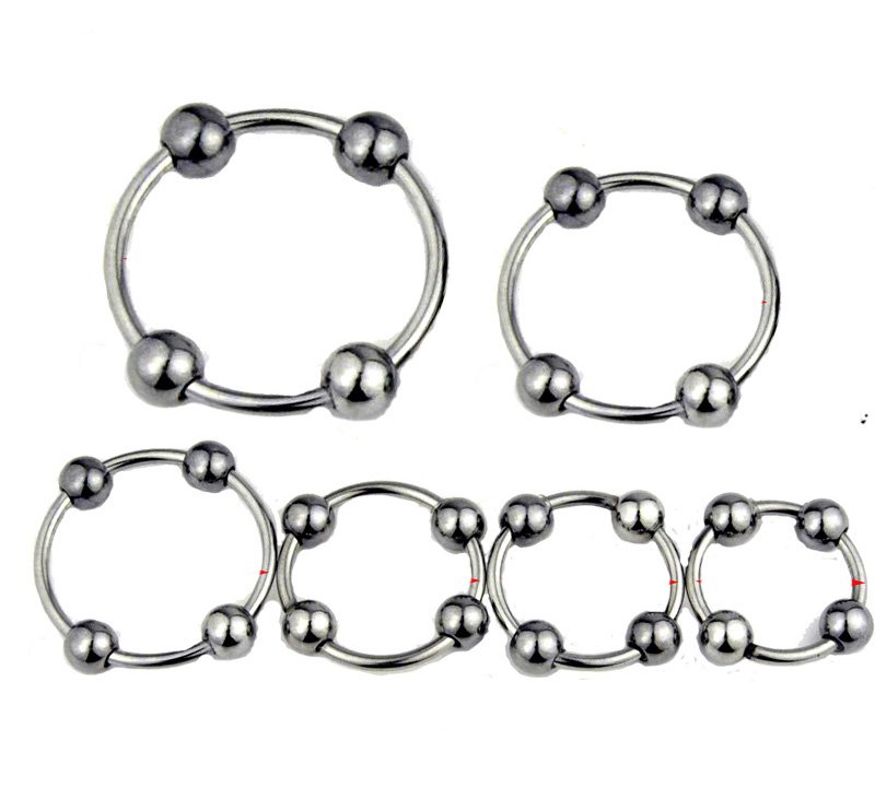 Stainless steel Cockrings glans ring with four beads ejection delay ejaculation products for men penis sex toys