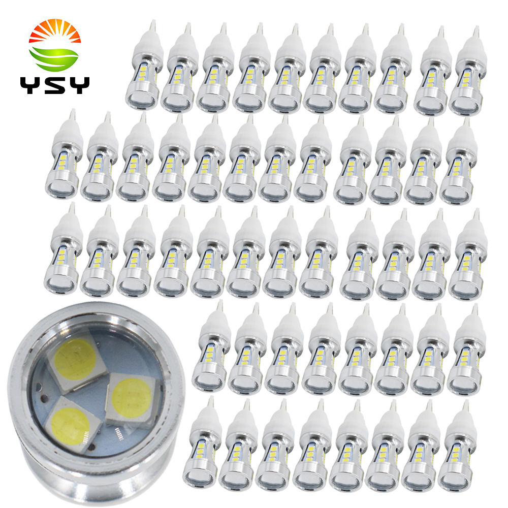 YSY 50pcs T10 W16W Led light 3030 15 SMD White Nonpolarity For Universal Car Reverse Light Bulb Car Styling 12V, As pic
YSY 50pcs T10 W16W Led light 3030 15 SMD White Nonpolarity For Universal Car Reverse Light Bulb Car Styling 12V, As pic