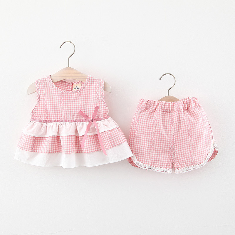2020 Girls Suit Summer Infant Girl Baby Summer Lace Plaid Vest Shorts Fashion Two-Piece Set, Gray
2020 Girls Suit Summer Infant Girl Baby Summer Lace Plaid Vest Shorts Fashion Two-Piece Set, Gray