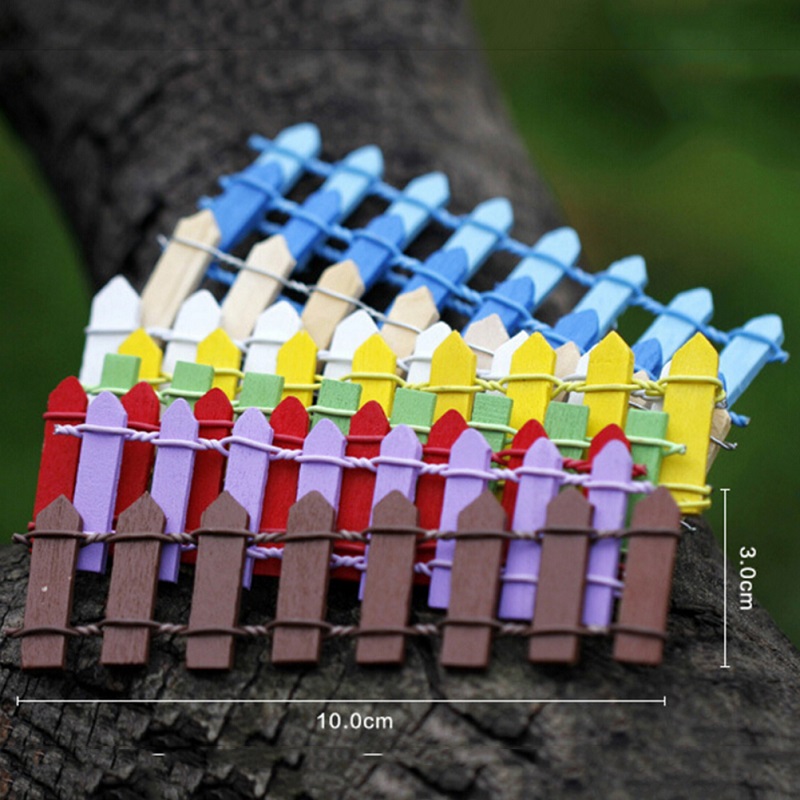 Mini Fence Small Barrier Barrier Wooden Resin Craft Miniature Fairy Garden Fence Decoration Miniature Fences for Gardens7387234