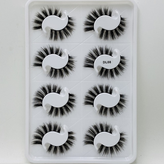 NEW 8pairs 20mm-22mm 6D Mink Lashes Natural False Eyelashes Dramatic Volume Fake Lashes Makeup Eyelash Extension Silk Eyelashes