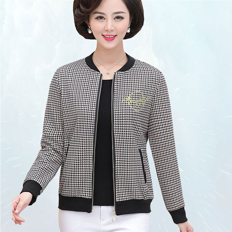 Gift for Mom 2019 Spring Autumn Jacket Women Slim Body Houndstooth Mother Pack Jacket Plus Plus Size Middle Age Outwear SL126, Khaki large plaid
Gift for Mom 2019 Spring Autumn Jacket Women Slim Body Houndstooth Mother Pack Jacket Plus Plus Size Middle Age Outwear SL126, Khaki large plaid
