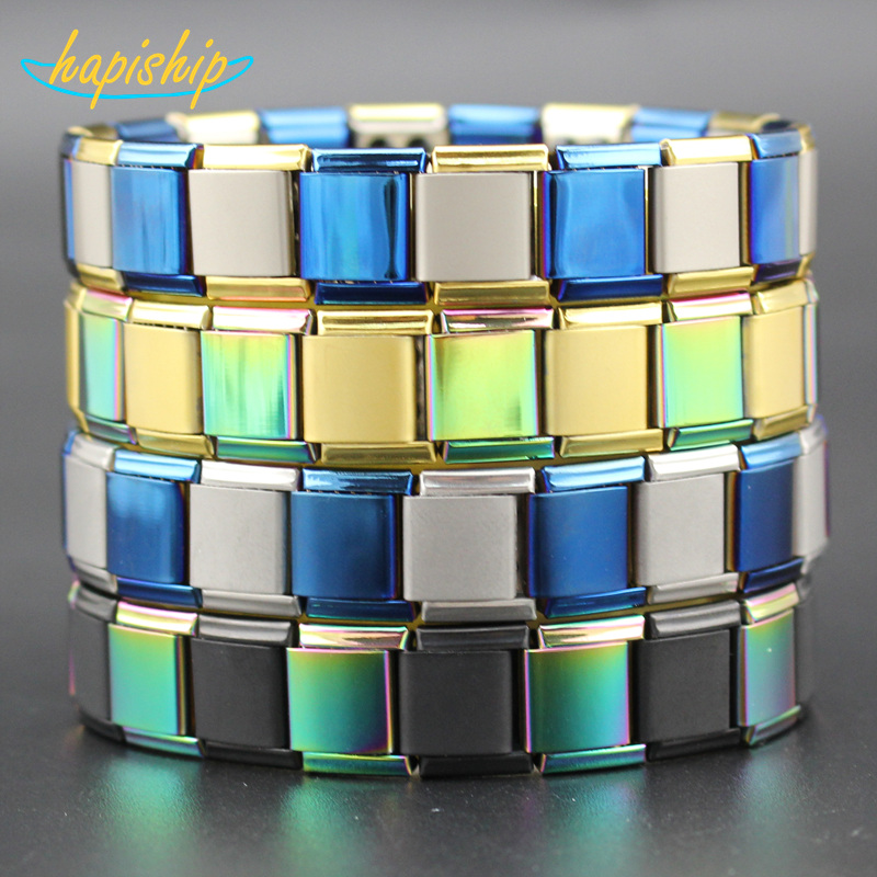 Hapiship 2018 Fashion Germanium 13mm Width Black Gold Silver Blue Color Stainless Steel Bracelet Bangle For Man Women G033
Hapiship 2018 Fashion Germanium 13mm Width Black Gold Silver Blue Color Stainless Steel Bracelet Bangle For Man Women G033