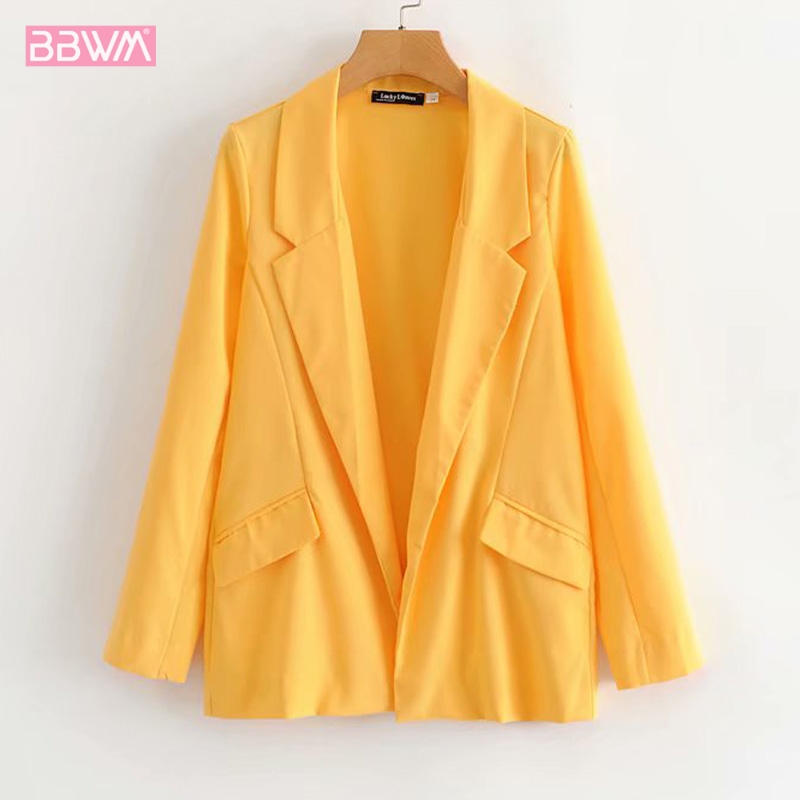 Professional Korean Slim Yellow Lapel Long Sleeve Women' Jacket 2019 Autumn Simple Foreign Chic Loose Office Female Coat Tops, Orange
Professional Korean Slim Yellow Lapel Long Sleeve Women' Jacket 2019 Autumn Simple Foreign Chic Loose Office Female Coat Tops, Orange