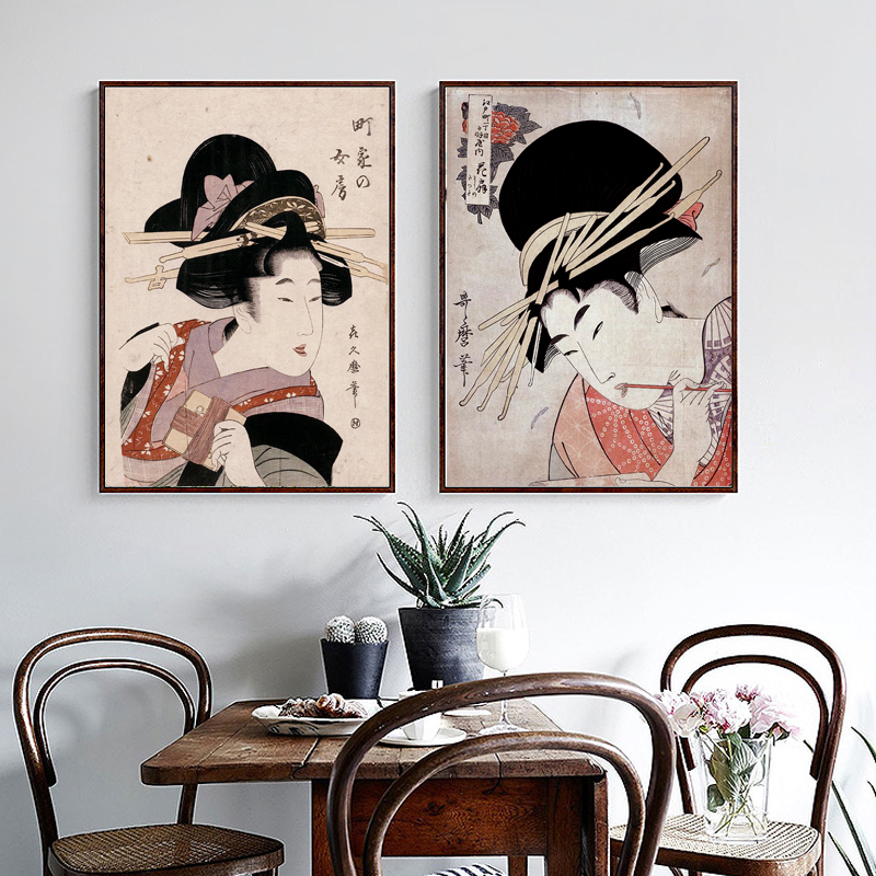 Japanese Style Ukiyoe Wall Mural Classical Beauty Figure Canvas Painting Home Living Room Decoration Posters 2pieces No frame
Japanese Style Ukiyoe Wall Mural Classical Beauty Figure Canvas Painting Home Living Room Decoration Posters 2pieces No frame