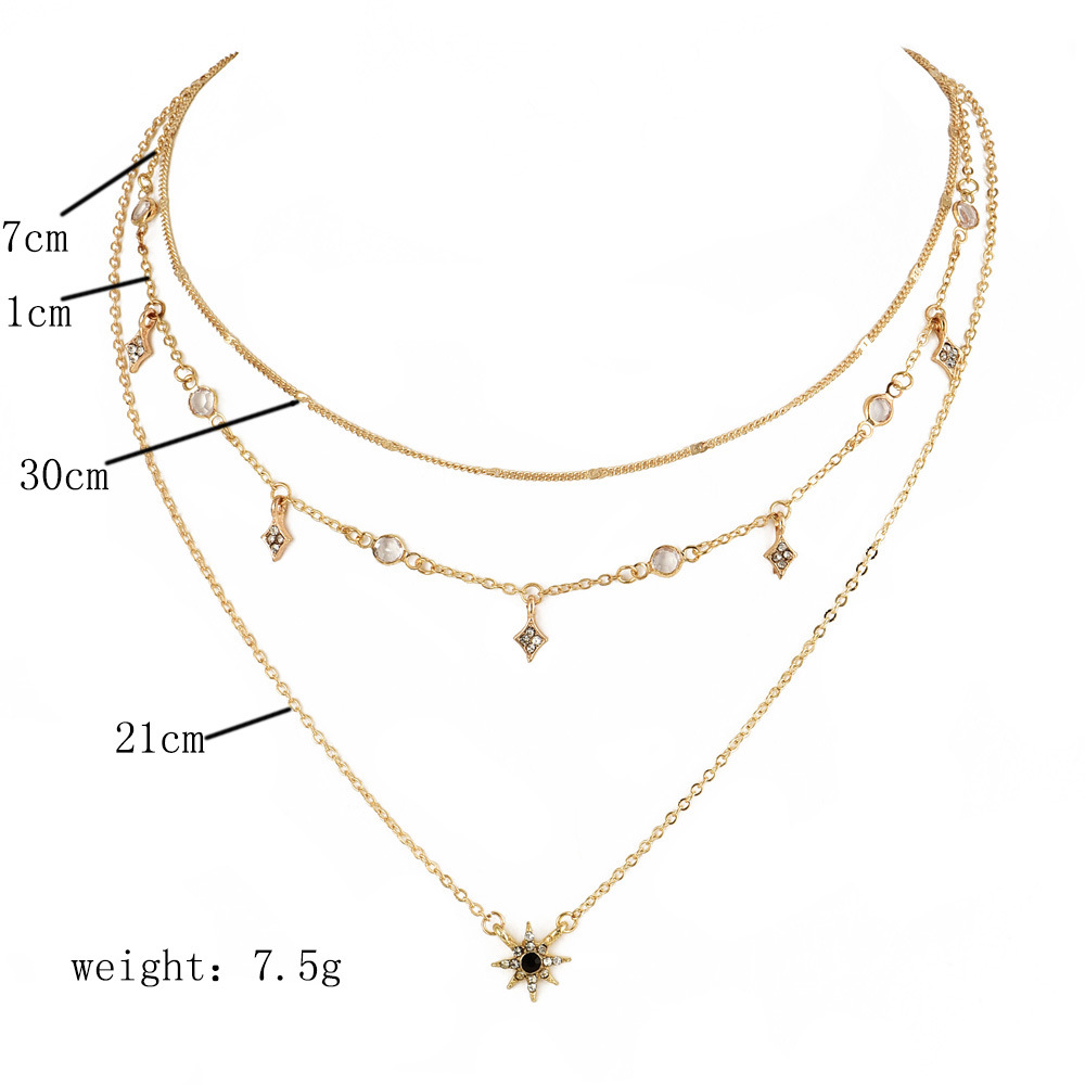 Layered Necklace with Buddha for Virgin Mary Star Stars Female Necklace Jewelry
