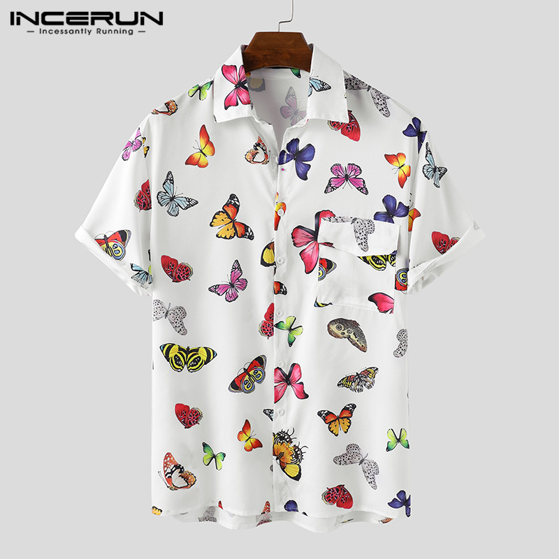 INCERUN Fashion Men Casual Shirt Printing Chic Lapel Short Sleeve Streetwear Brand Hawaiian Shirts Button Summer Camisas Hombre, Black 
INCERUN Fashion Men Casual Shirt Printing Chic Lapel Short Sleeve Streetwear Brand Hawaiian Shirts Button Summer Camisas Hombre, Black