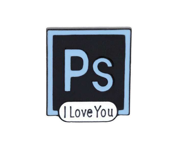European and American fashion hot creative Photoshop T love you PS brooch clothing accessories bag accessories WY797