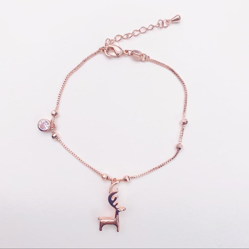 Charm Bracelets S925 Sterling Silver Rose Gold Zircon Christmas Elk Women's Bracelet Ie Jewelry Fashion Simple Korean
Charm Bracelets S925 Sterling Silver Rose Gold Zircon Christmas Elk Women's Bracelet Ie Jewelry Fashion Simple Korean