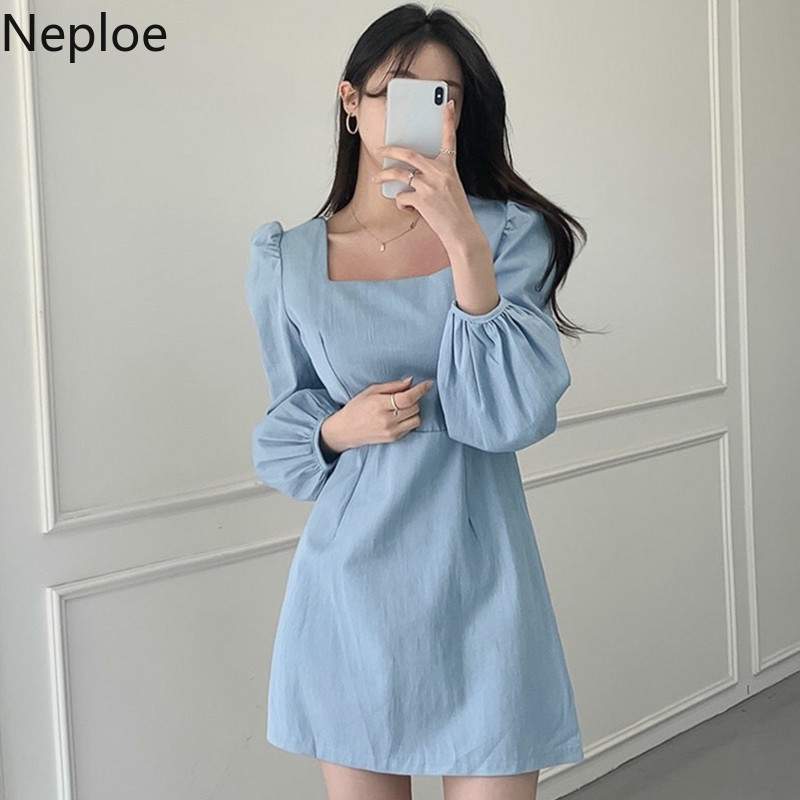 Neploe Elegant Dress Women Korean Chic Square Collar Puff Sleeve Dresses Femme Summer 2020 Elegant Slim Waist Vestidos 1C859, Photo color
Neploe Elegant Dress Women Korean Chic Square Collar Puff Sleeve Dresses Femme Summer 2020 Elegant Slim Waist Vestidos 1C859, Photo color