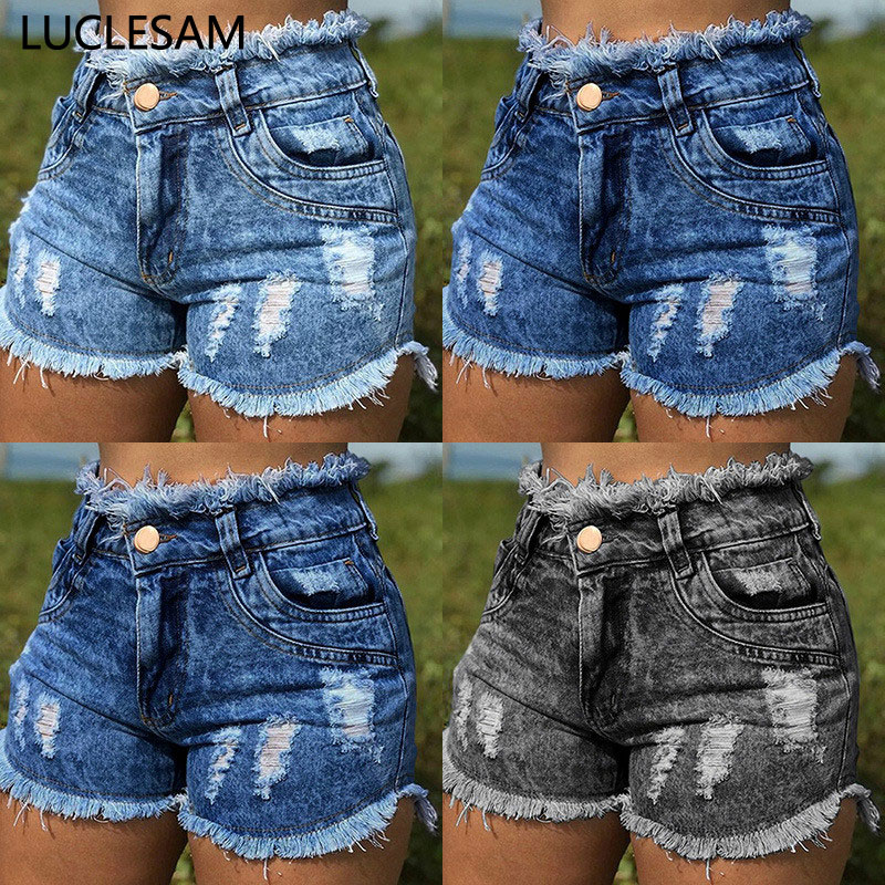 Womens Straight Destroyed Hole Short Jeans 3 Color Sexy Ripped Jeans 2020 Brand New Summer Women Denim Pants High Waist Black3XL, Light blue 
Womens Straight Destroyed Hole Short Jeans 3 Color Sexy Ripped Jeans 2020 Brand New Summer Women Denim Pants High Waist Black3XL, Light blue