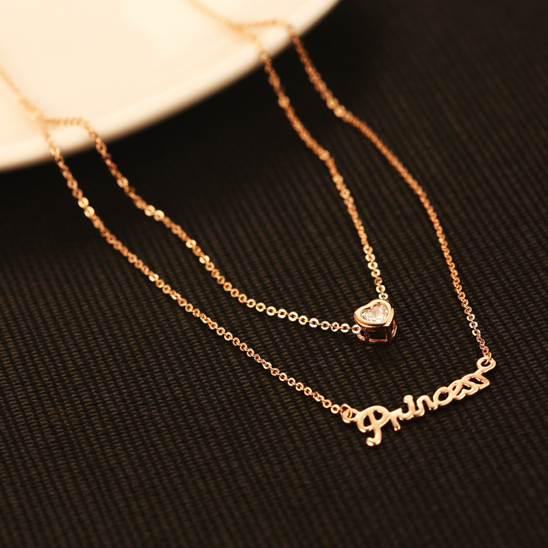 Fashion Korean double-layer sexy rose gold heart necklace jewelry luxury 18k gold plated simple and delicate clavicle chain pendant necklace
Fashion Korean double-layer sexy rose gold heart necklace jewelry luxury 18k gold plated simple and delicate clavicle chain pendant necklace
