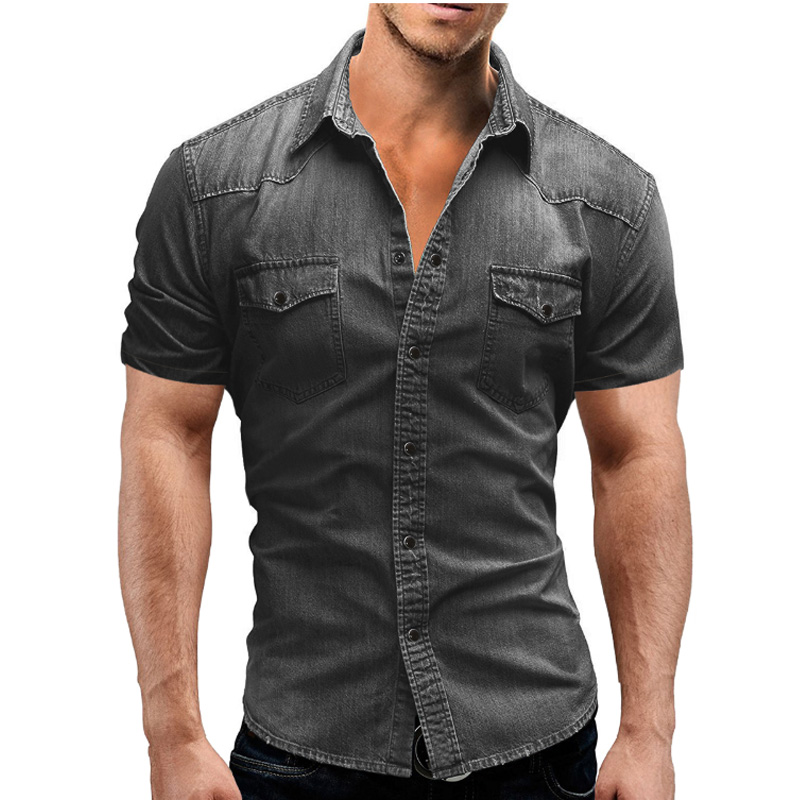 Men Shirt Brand 2018 Male High Quality Short Cowboy Sleeve Shirts Casual Solid Color Slim Fit Black Man Dress Shirts 3XL, Light blue
Men Shirt Brand 2018 Male High Quality Short Cowboy Sleeve Shirts Casual Solid Color Slim Fit Black Man Dress Shirts 3XL, Light blue