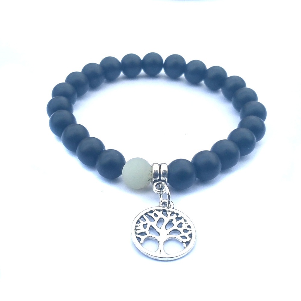 8mm natural stone Amazon agate life tree pendant bracelet lovers brothers friendship meaning energy bracelet