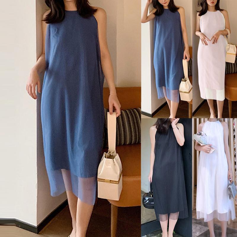 Casual Beach Loose Dress Women Chiffon Halter Sleeveless Clothes Long Dress Vestido Casual Mujer Solid Loose Sukienka #25, Black
Casual Beach Loose Dress Women Chiffon Halter Sleeveless Clothes Long Dress Vestido Casual Mujer Solid Loose Sukienka #25, Black
