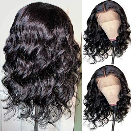 16inch Transparent Brazilian Loose Wave Lace Front Human Hair Wigs for Black Women Pre Plucked with Natural Hairline Baby Hair 150% Density