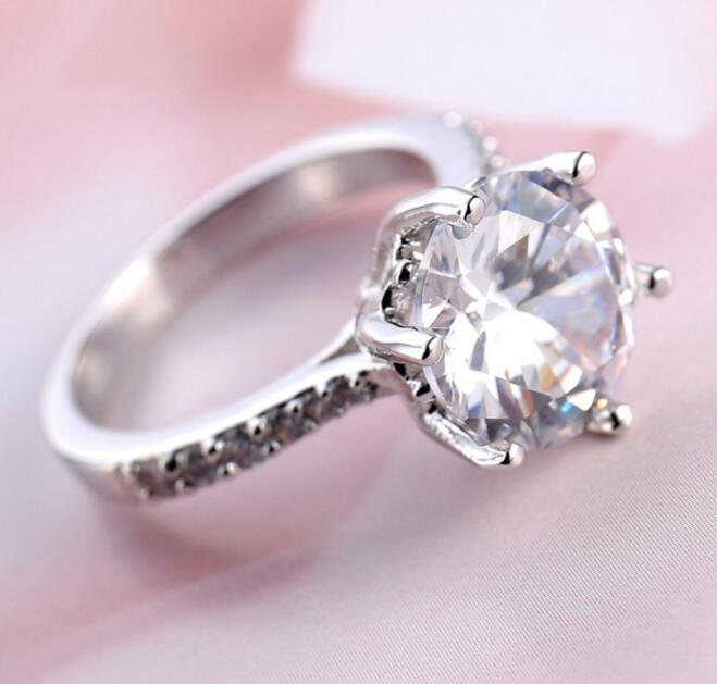 Wholesale 5pcs/lot Wedding ceremony Jewelry Green Quartz Gemstone 925 Silver Ring Fashion For Women Cz Zircon Rings Xmas Gift